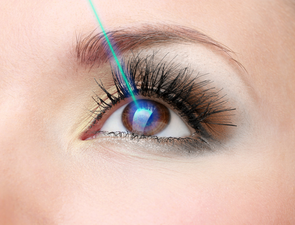 Laser being used in a vision correction surgery