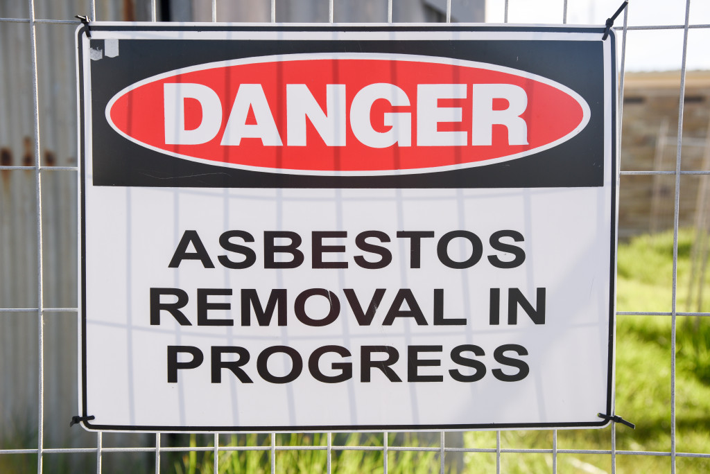 Asbestos removal in an area